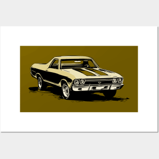 Yellow 68 El Camino Posters and Art